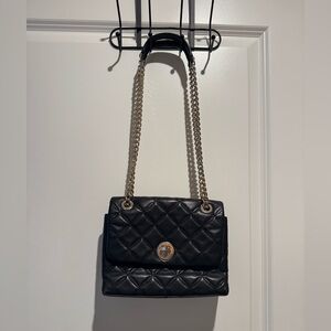 Kate Spade Black Quilted Shoulder Bag with Gold Chain